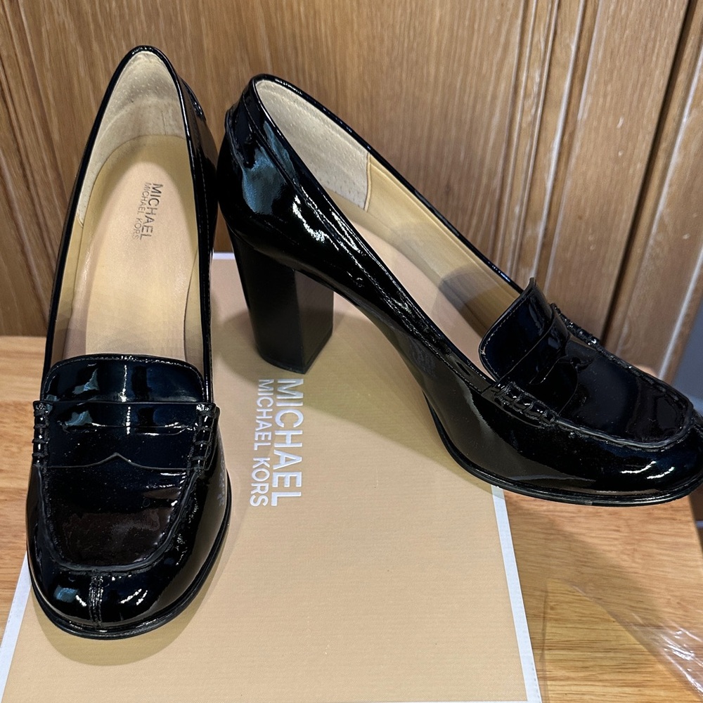 Michael Kors Shiny Black Loafers